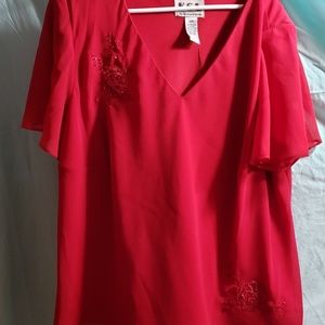 Red special occasion skirt set